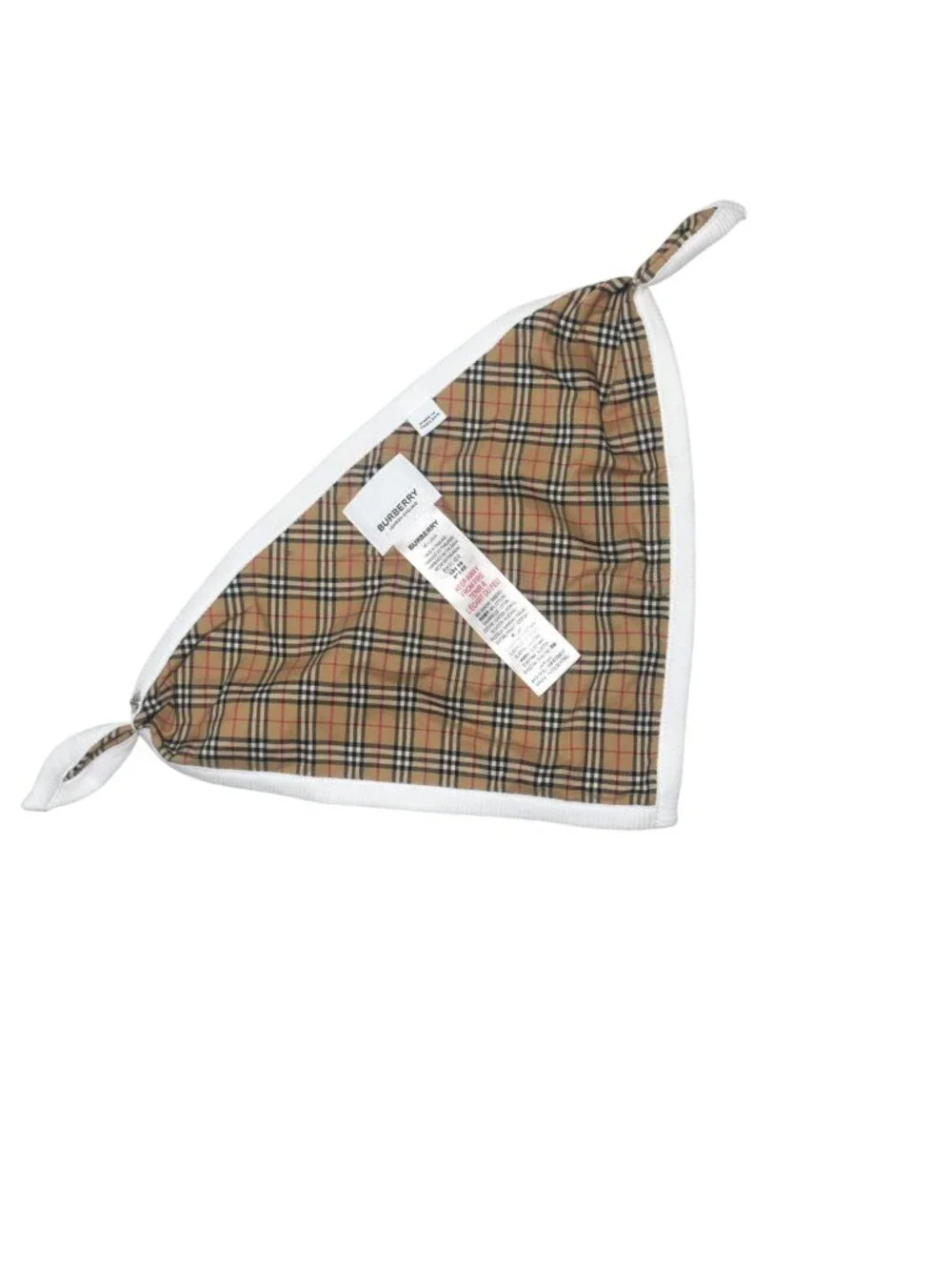 Burberry Baby Bib Check Pattern and White